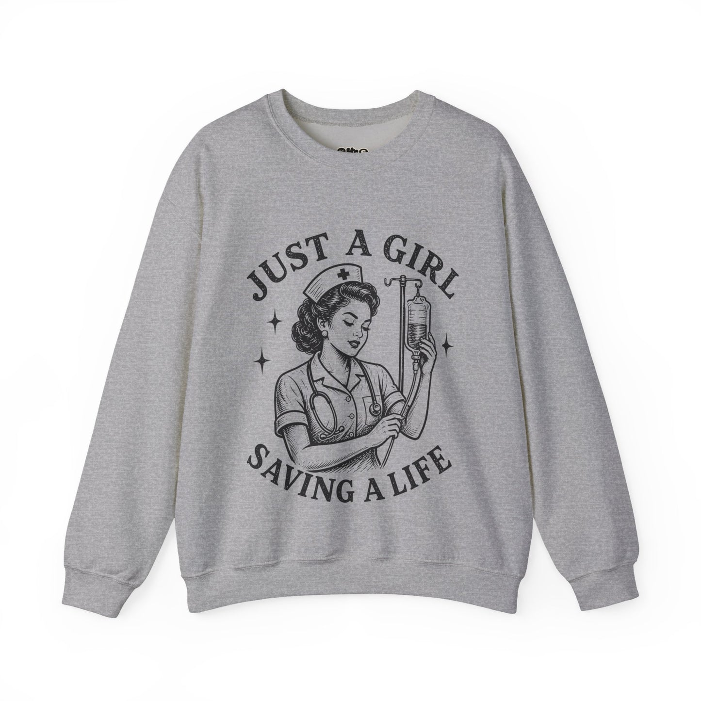 Just a Girl Saving a Life | Vintage Nurse Linocut Graphic Tee - pick your nurse