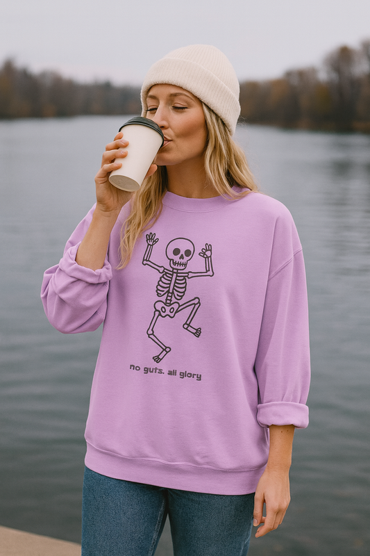 “no guts, all glory” sweatshirt